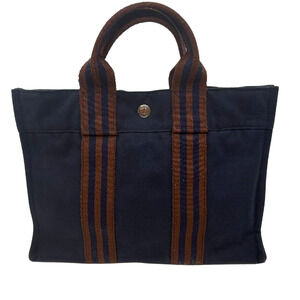 Hermès Fourre Tout Blue Canvas PM Tote Bag